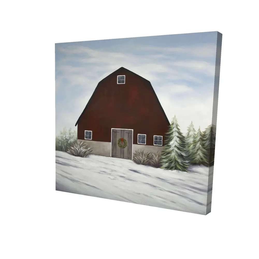 360 Stand 24x24 in Winter Farm White Trees Landscape Wall Art Print - Home Decor Decoration, Room Photo Artwork, Outdoor-Friendly Home Supplies Poster, Outdoors, Thoughtful Gift, 24" X 24", Artistic, Wall Decor, Nature Art, High Def.