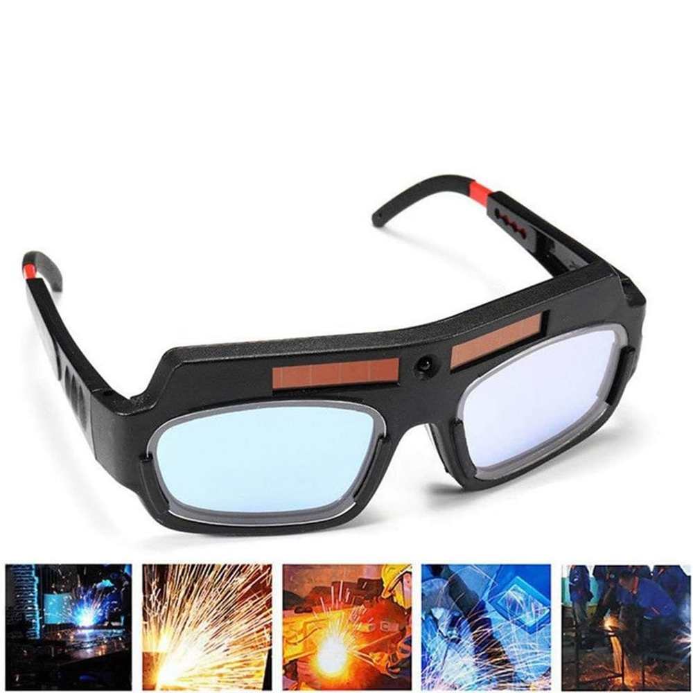 1 Pair Black Solar Auto Darkening Welding Goggle Safety Protective Welding Glasses Mask Helmet, Eyes Goggles Mask Anti-F
