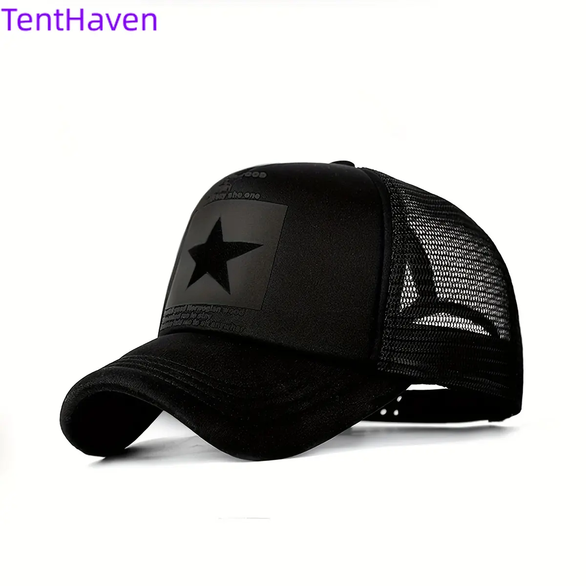 Men's Black Mesh Baseball Cap with Star Logo - Breathable Six-Panel Design, Adjustable Fit, Casual Sporty Style for Outdoor Activities, Baseball Cap, Summer Headwear, Stylish Headgear, Durable Headwear, Mesh Fabric Cap, Streetwear Lovers Men's Black Mesh Baseball Cap with Star Logo - Breathable Six-Panel Design, Adjustable Fit, Casual Sporty Style for Outdoor Activities, Baseball Cap, Summer Headwear, Stylish Headgear, Durable Headwear, Mesh Fabric Cap, Streetwear Lovers