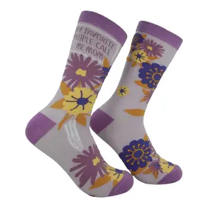 Women's My Favorite People Call Me Mom Socks Funny Cute Mothers Day Graphic Novelty Footwear for Ladies Funny Graphic Socks Comfortable Fitted Spandex Cotton