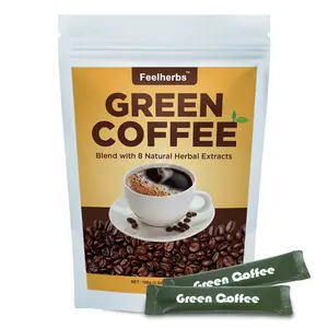 Green Coffee for Metabolism & Energy, Green Coffee Beans Extract Instant Coffee with 8 Natural Blends Extracts, 10 Sachets