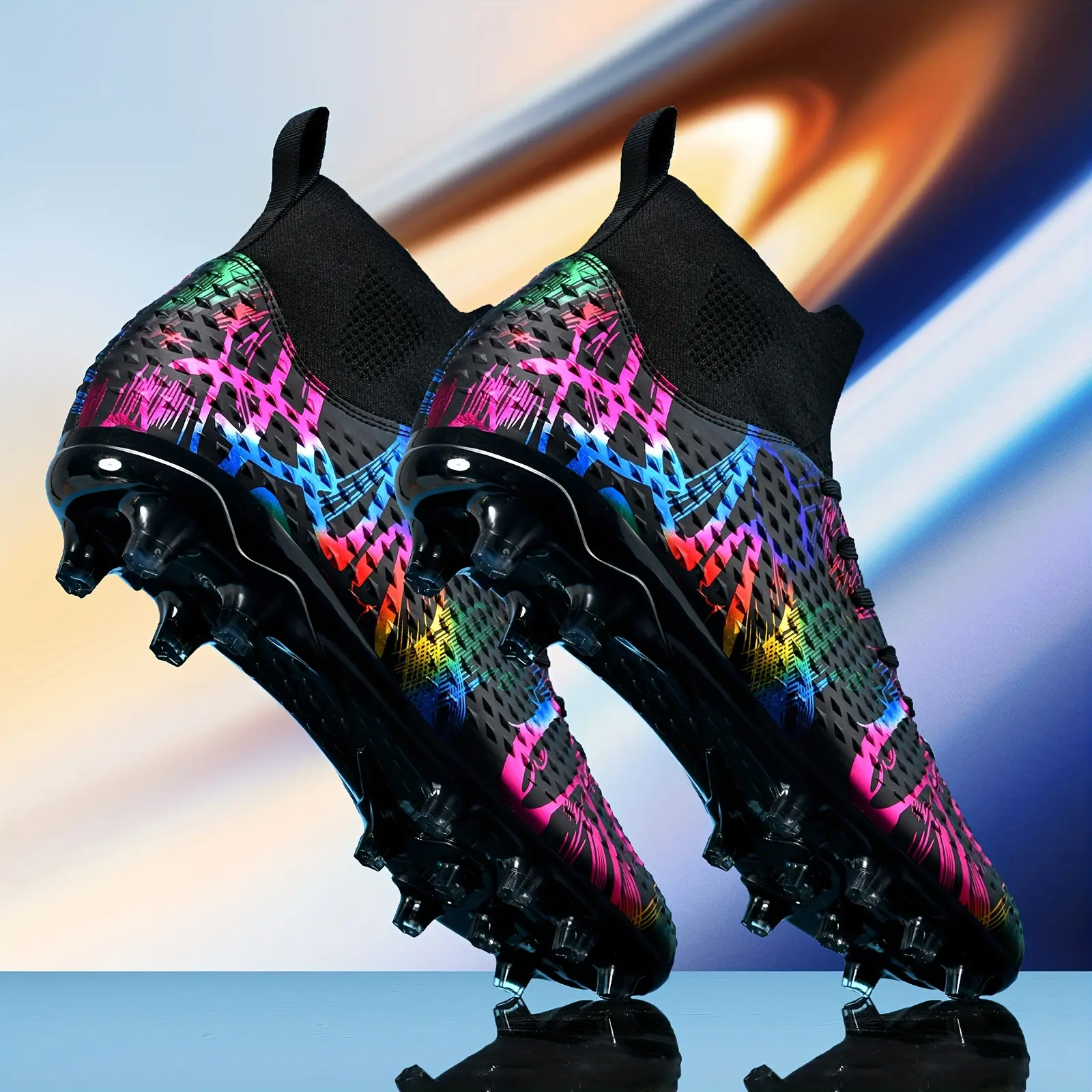 (New)Professional children's and teenagers' football cleats with anti-slip AG studs, new style boys' football boots for both boys and girls, suitable for students' competitions and training, outdoor lawn, lightweight and breathable