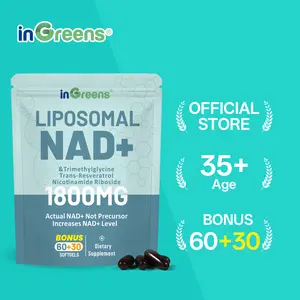 INGREENS NAD+ Dietary Supplement, 1800mg Gluten Free Pure Formula - Energy Support, DNA Repair - 90 Counts (45 Days Supply)