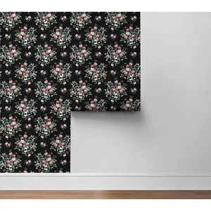 NextWall Floral Bunches Peel and Stick Wallpaper
