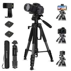Professional 74" Camera Phone Tripod, Premium Aluminum Alloy Tripod with 360° Rotatable Head & Quick Release Plate, Studio Shoots & Daily Vlogging, Portable Design + Bonus Carry Bag for Creators#SummerWins#Fathersdaygift