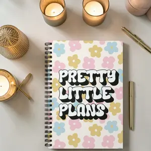 Pretty Little Plans Notebook | Cute Aesthetic Planner | Floral Journal Notebook