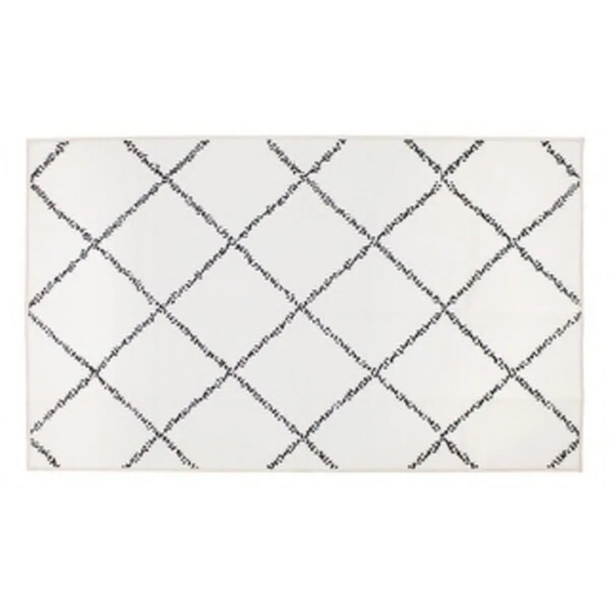 340948WEB Medina Moroccan Trellis Area Rug - 3 x 5 ft, Diamond Ivory, Washable, Grip Bottom, Slip Resistance, Grip Bottom Area Rugs, Slip Resistance Area Rugs