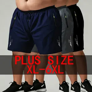 Plus Size Men’s Casual Shorts — XL–6XL; breathable, cool summer beach swim shorts; stretchy shorts; loose running shorts for big/chubby men