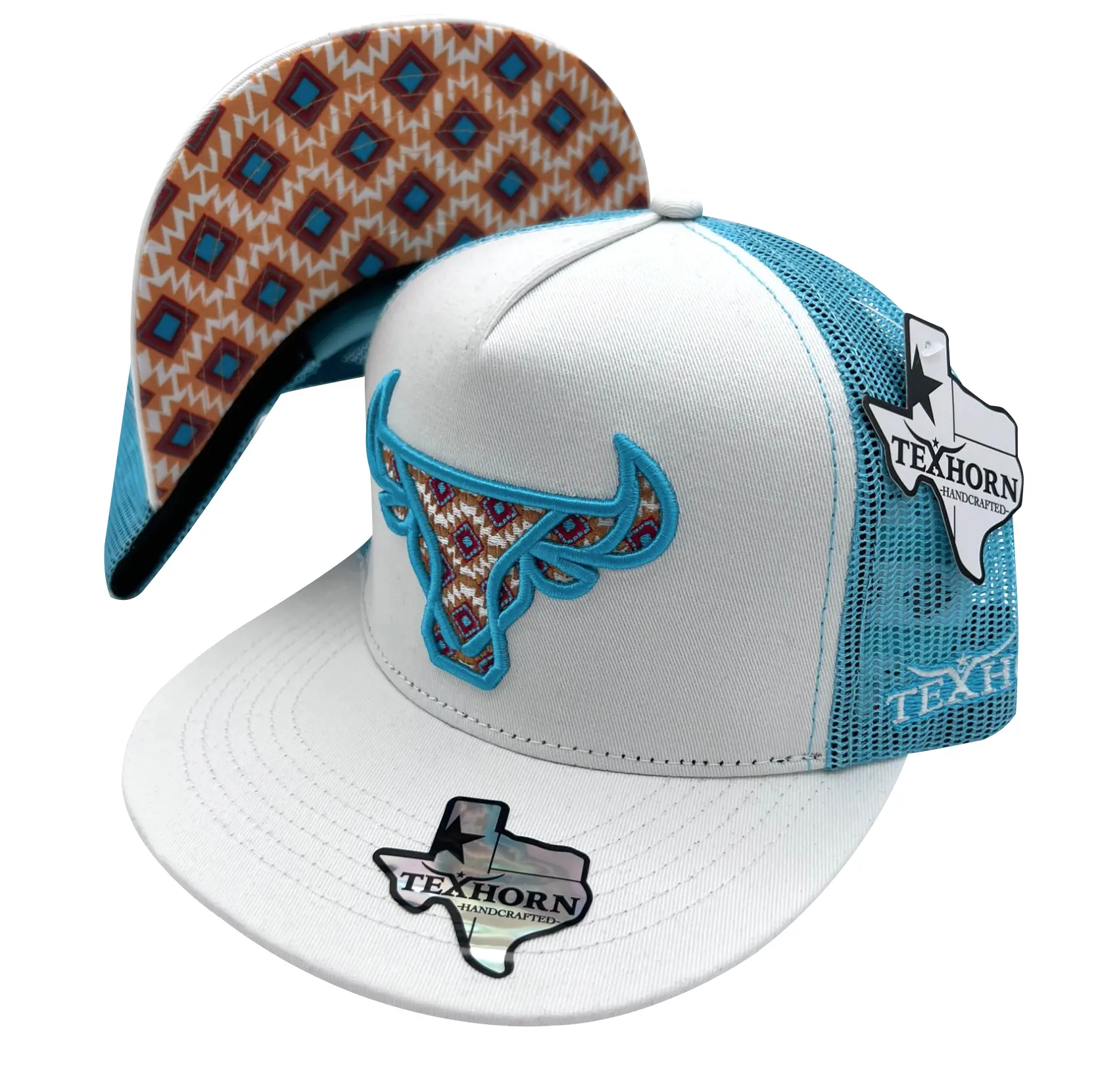 TEXHORN HANDCRAFTED CAPS,  STYLE: CATTLE WHITE