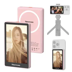 Magnetic Phone Vlog Selfie Monitor Screen, 1080P Wireless Recording, Using Phone Rear Camera for Selfie Vlog Live Stream TikTok, Compatible with iPhone(Support 4K 30fps Wired Recording)