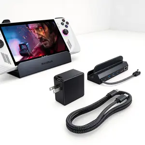 For Steam Deck/ROG Ally/Legion Go, 6-in-1 Dock, 65W GaN, 4K@120Hz HDMI, Maxonar
