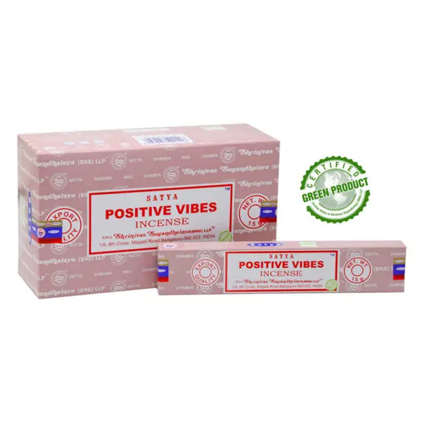 Satya Positive Vibes Incense Sticks 15 g, 12-Box Case