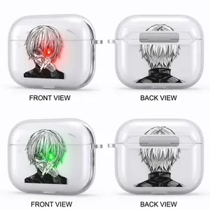 Ken Kaneki Anime AirPods Case with Keychain, Frosted PC Protective Cover for AirPods Pro, Tokyo Ghoul Manga Earbuds Case Gift for Him Her