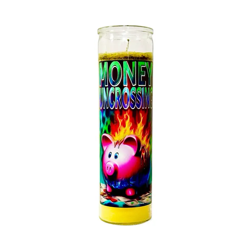 Money Uncrossing Candle for Financial Harmony & Protection; Removes Negative Energy Affecting Income