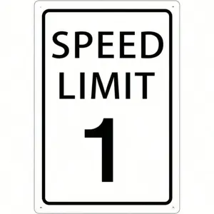 Metal Sign Speed Limit 1 Mph Signs Warning Sign Caution Safety Sign Traffic Road Sign Aluminum Indoor Or Outdoor Signs For Home Office Work 8x12 Inches.Jpg