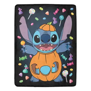 DISNEY CLASSIC Stitch Throw Blanket, Soft Cozy All-Season Camping & Travel Blanket with Vibrant Floral Print, Durable Lightweight for Outdoor Adventures, Chillin & Thrillin