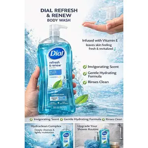 Dial Refresh & Renew Body Wash with Vitamin E 32fl/oz Spring Water Scent for Hydrated Revitalized Skin Gentle Hydrating Formula