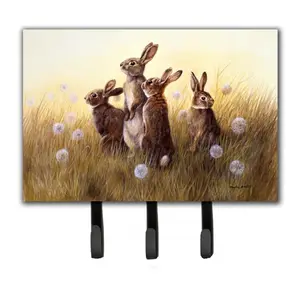 Carolines Treasures  Rabbits in the Dandelions Leash or Key Holder