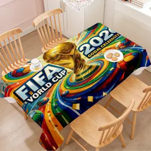 1pc, rectangular tablecloth with World Cup elements,digital printed kitchen tablecloth,passionate football moments,glorious crowning moments,fully demonstrating the spirit of sports.Suitable for kitchen,dining room,parties,festivals,camping and picnics.