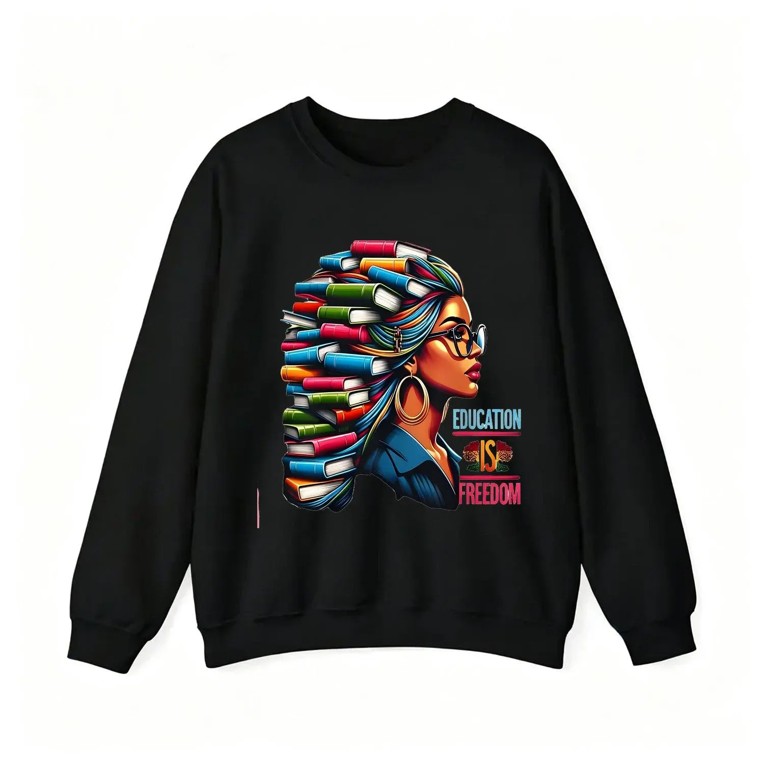 Men’s Sports Sweatshirt 180 grams of education is free black teacher books black history month U S A 100 percent made in the USA athletic pullover  performance training top