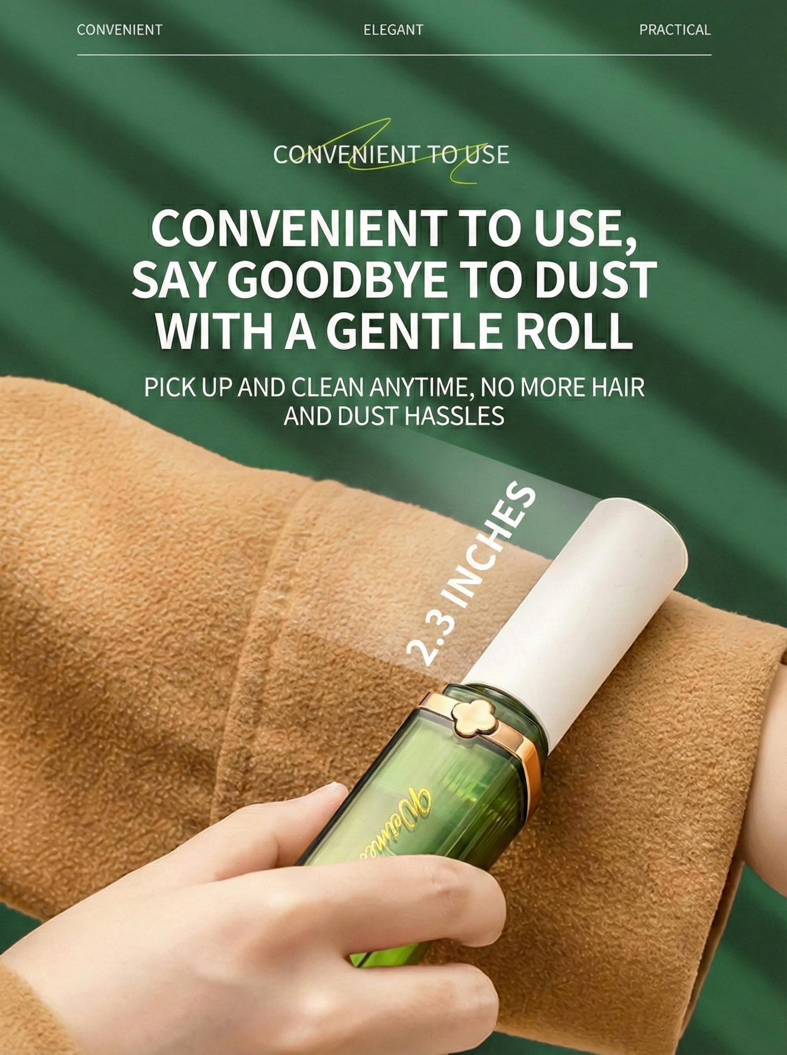 Mini Lint Roller with 6 Extra Refills - Portable Pet Hair Remover for Purse & Travel - Lipstick-Style Design, Diagonal Tear Sticky Sheets - Retractable for Clothes, Car, Date Night & On-The-Go Deshedding Tool Cleaner