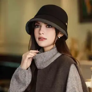 4 Colors Available, Autumn/Winter Internet Famous Beret Hat for Big Head Size Japanese Style Face Covering Fisherman's Cap Trendy Stacked Beanie