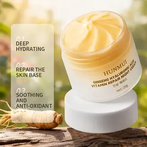 Ginseng Hyaluronic Acid Vitamin Night Cream, Elasticity and Moisturizing Lotion, Refreshing Skin Care Moisturizing Emulsion