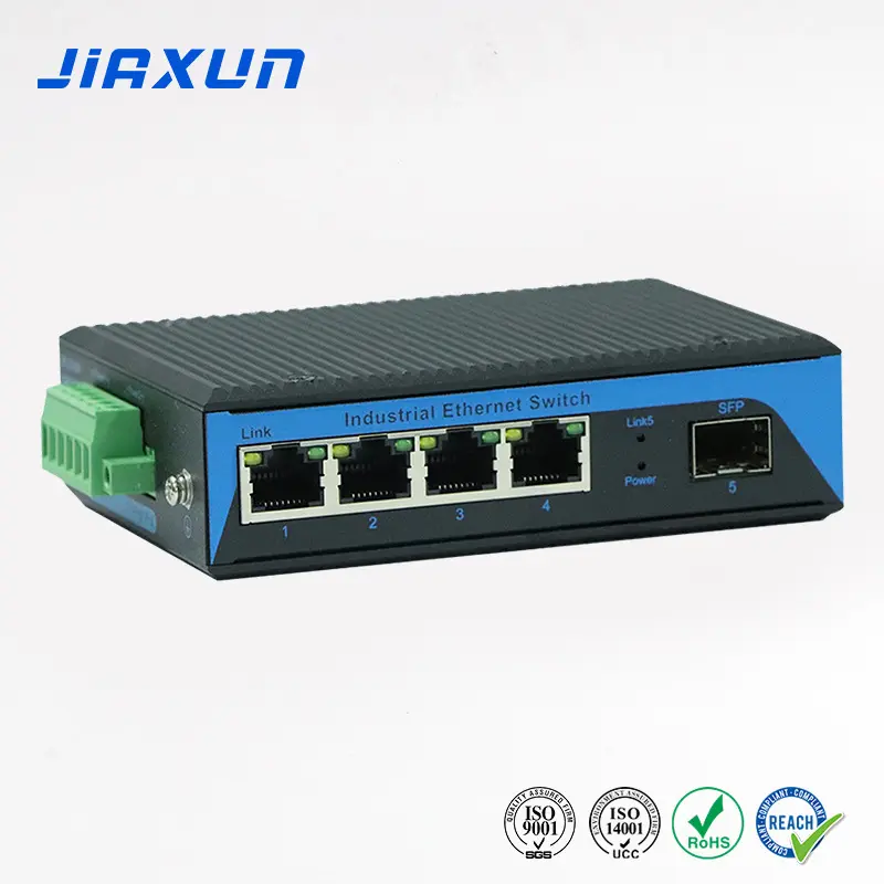 Industrial Switch 5-port 8-port 16-port 1000Mbps Network Hub Rail-mounted POE Industrial Switch