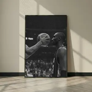 Kobe Bryant Lock In Poster, Black and White Basketball Wall Art, Mamba Mentality Motivation Print Sports Room Decor Athlete Focus Gym Poster