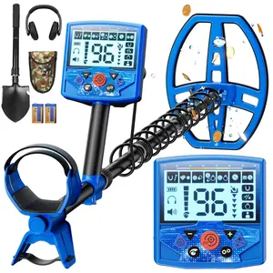 Metal Detector for Adults - Gold and Silver Detector with LCD Display, High Accuracy Waterproof Pinpoint 5 Modes, 11" Coil Lightweight Metales Detectors Stem Adjustable to 60.2", Blue