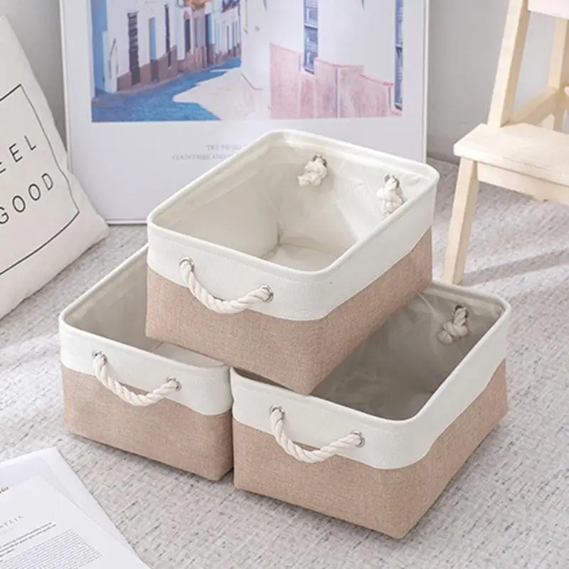 Linen Storage Basket Large Clothes Quilt Toy Storage Basket, Shelf Storage Basket, Toy Storage Basket, Foldable Storage Box, Blanket Basket for Living Room, Bedroom Wardrobe Storage Cabinet, Versatile Storage Basket