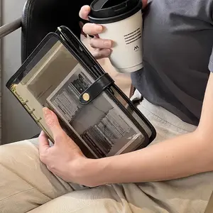 Bling Binder Notebook Cover for A7/A6/A5 Diaries Agendas Planners - Black Brown Shiny School Stationery Accessory