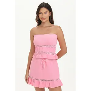 Juicy Couture Towel Terry Lace Trim Tube Top