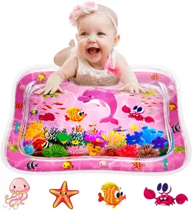 Baby Tummy Time Water Mat for Babies: Baby Toys Gifts for Newborn Infant 3 6 9 12 Month Boy Girl Inflatable Activity Playmat Sensory Mat Toddler Belly Time Pat (Pink)