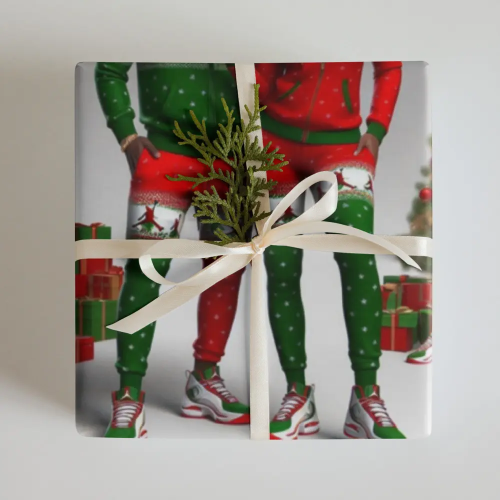 African American Christmas Wrapping paper sheets-3 sheets