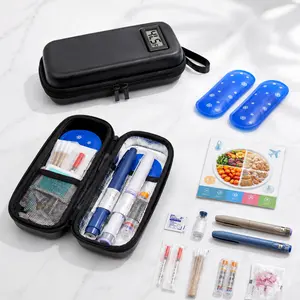 2PCS Insulin Cooler Bag + Bonus Diet Sheet!  Home Organization Medicine Storage with Real-Time Temp Display - TSA Approved Travel Essentials day basket