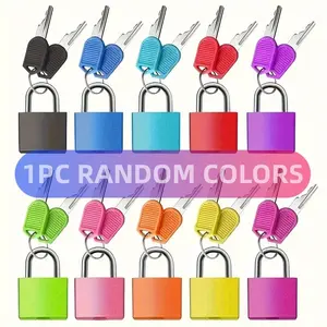 Mini Copper Padlock with Key, Luggage and Backpack Security, Gym Storage Cabinet, Suitcase, Classroom Games, Durable Lock