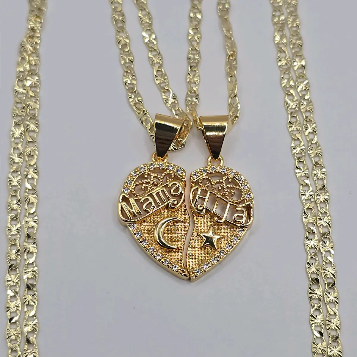 MOTHER'S DAY ( mama hija )hearts chains set gold-plated 2 chains included
