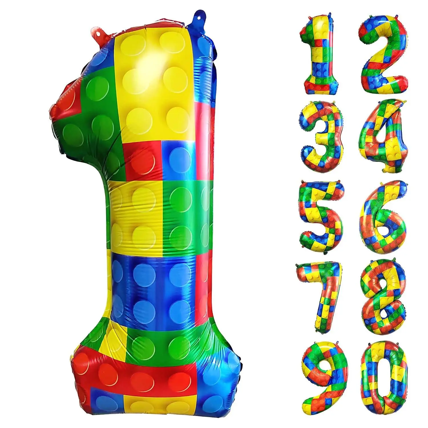 32 Inch Building Block Number 1 Balloon Party Decorations Digital 1 | Perfect For Boys' And Girls' Birthdays Building Block Themed Parties And Baby Showers Balloon