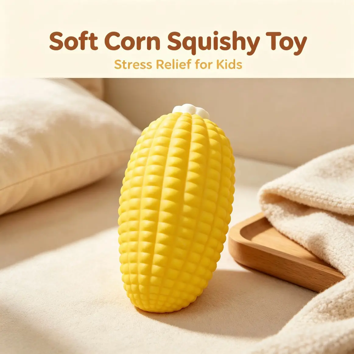 Large Simulation Corn Squishies Soft Slow Rebound Squishy Toy Anti-Anxiety Stress Relief Fidget Toy Cute Food Shape Gift for Boys Girls