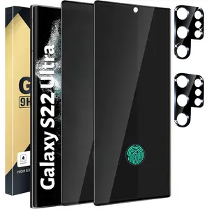 Compatible with Samsung Galaxy S26/S26 Plus/S26 Ultra, 2+2 Pack Privacy Screen Protector Compatible with Galaxy S25 Ultra 5G - 2 Pack Privacy Film + 2 Pack Camera Lens Tempered Glass, High Clarity, Anti-Fingerprint Bu...