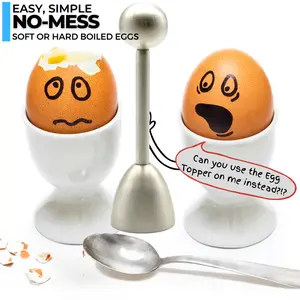 Steel Egg Topper and Perfect Egg Opener for Soft Boiled Eggs, Egg Cracker for Hard Boiled Eggs