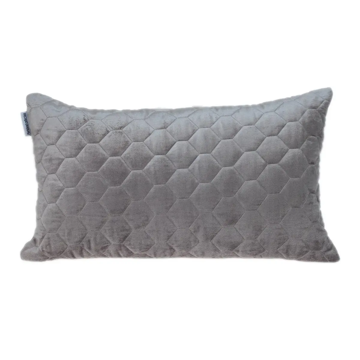 HomeRoots 402875 Embroidered Taupe Tufted Velvet Quilted Lumbar Throw Pillow - Honey Comb Pattern, Quilted Texture, Hidden Zipper, Aesthetic Lumbar Pillows, Textile Soft Furnishing, Interior Decor Accent, Embroidery