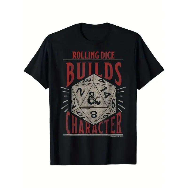 [Dungeons & Dragons T-Shirt] Dungeons & Dragons Rolling Dice Builds Character Short Sleeve T-Shirt