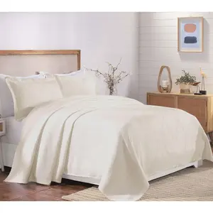 Superior Victory Cotton Matelasse Weave Bedspread Set- Full