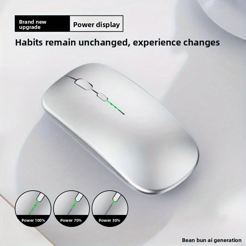 Wireless Bluetooth-compatible Dual Mode Mouse, Charging Display Screen, Silent, Laptop, Desktop Computer, Phone, Tablet Compatible, Lightweight Design