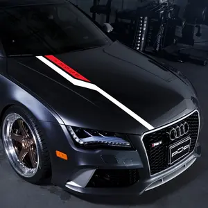 Universal Car Hood Sticker, 51.18 X3.94 Inch-DIY Sport Modification Stickers, Suitable for Audi, BMW, Nissan, Toyota, Jeep, Hyundai car  stickers window decal Vehicle Decoration Racing