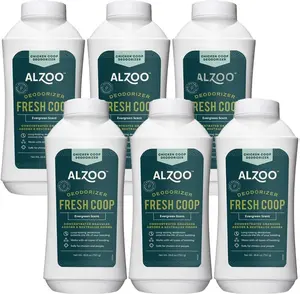 ALZOO My Fresh Coop Deodorizer Evergreen Scent Concentrated Granules Absorb Neutralize Odors 26.6 Oz Pack of 6 Long Lasting Chicken Coop Deodorizer