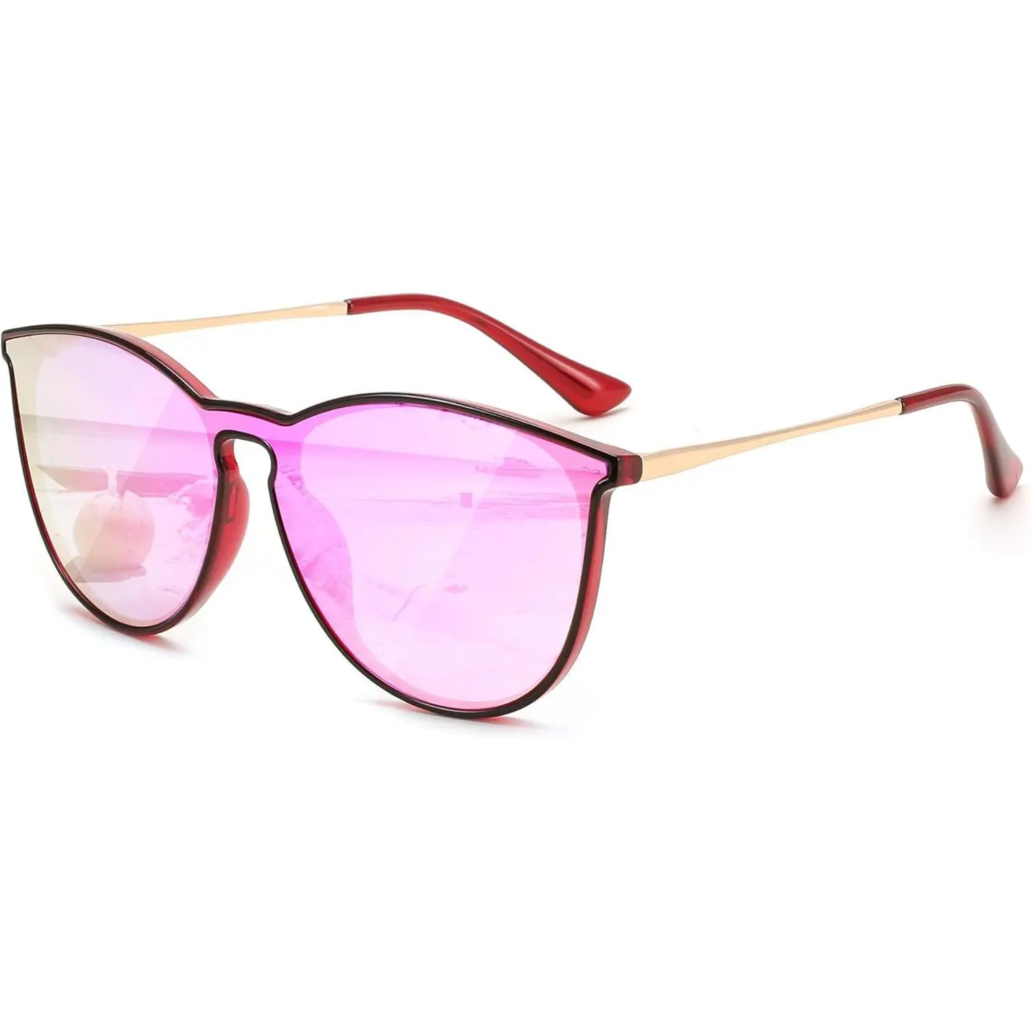 FEISEDY Retro Round Cateye Fashion Glasses - Trendy Sunglasses for Women and Men, Cute Mirrored UV Protection Lenses, Style B0210