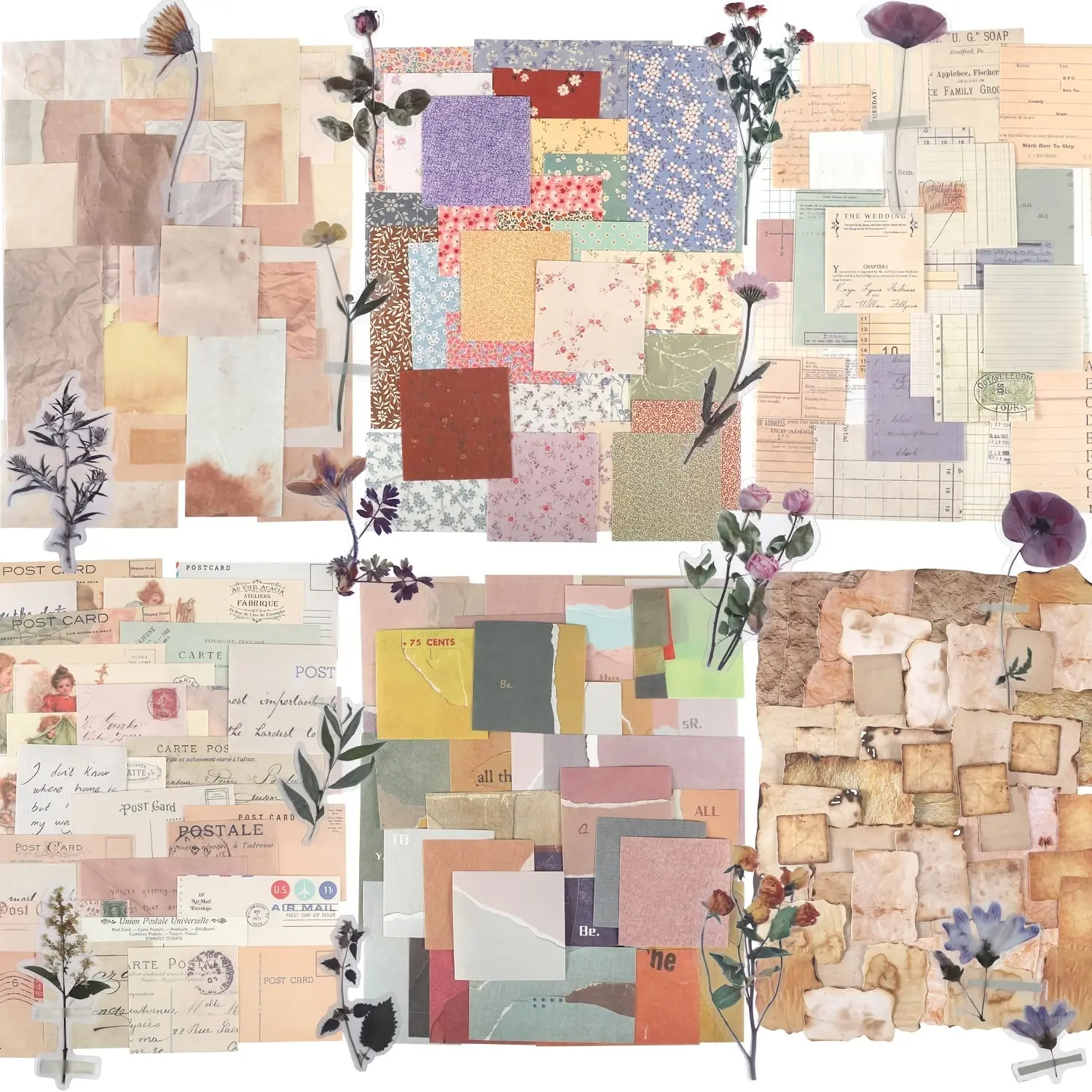 Premium Vintage Scrapbook Paper DIY Craft Kit - 360 Glue-Friendly Tear-Proof Textured Sheets (Layer w/o Creases), 6 Retro Themes, Scrapbooking Stickers, Office Stationery for Planner Projects
